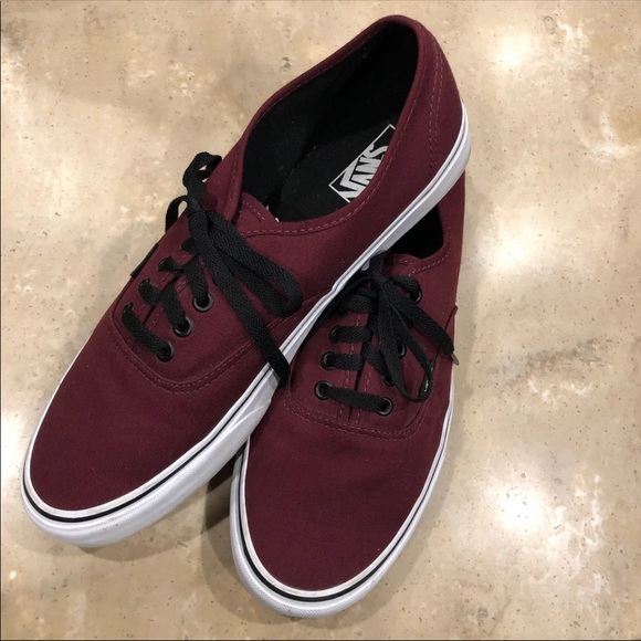 vans authentic maroon black